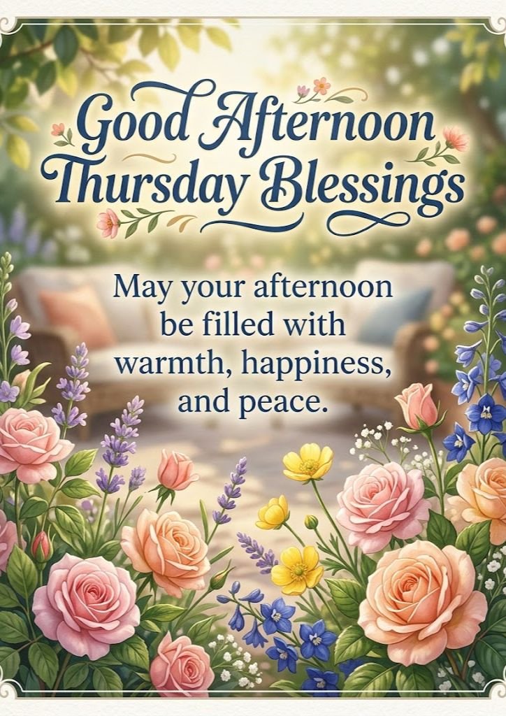 good-afternoon-thursday-blessings-with-flowers